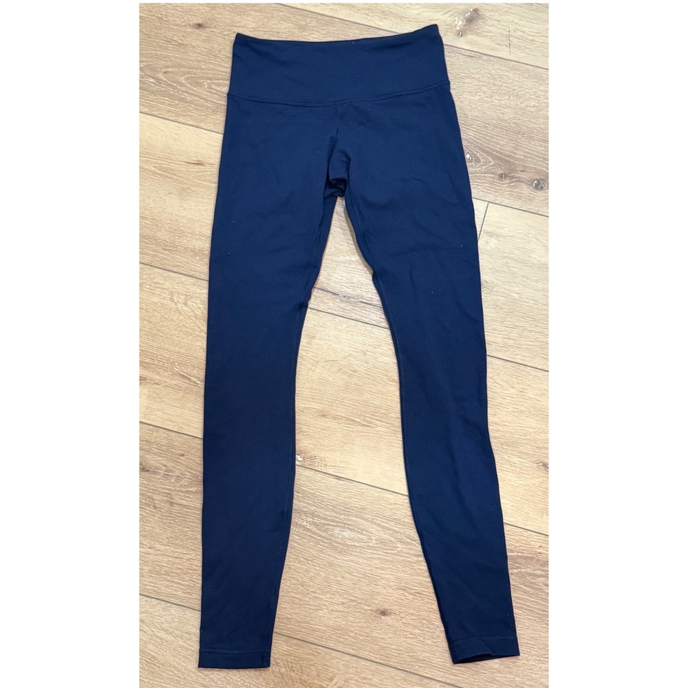Lululemon Wunder Under High Rise‎ Leggings Navy Blue Yoga Pants Size 4